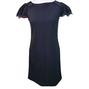 MSRP $139 NWT Ann Taylor Size 0 Black Mid-Length Shift Dress
